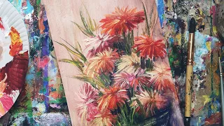 ASTERS | Autumn bouquet | How to draw flowers simply🎨