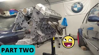 BMW V8 m60/m62 full engine build timelapse (part two)