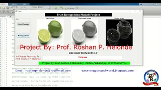 Fruit Recognition Using Image Processing | With Source Code | Matlab Project Fruit Detection Matlab