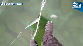 ICE WALKING! Man walks on frozen Lake Baikal in Russia - ABC15 Digital