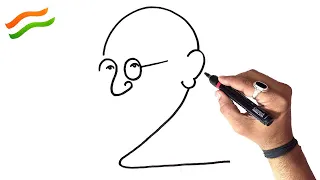 गांधीजी का ड्राइंग इससे आसान कोई सिखाएगा तो चॅनेल डिलीट दूंगा, Most Easy Gandhiji Drawing Very Easy
