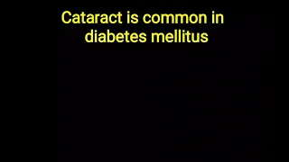 Cataract in Diabetes Mellitus