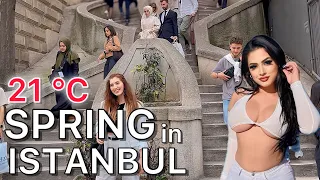 Turkiye🇹🇷Spring in Istanbul,Galata Tower,Istiklal StreetTaksim Square Walking Tour Travel Guide|4K