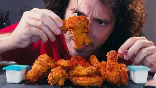 Trying Popeyes NEW FRIED CHICKEN WINGS * MUKBANG with buttermilk ranch dipping sauce *
