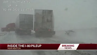 Iowa State Patrol video shows cruisers smashed in massive 40-vehicle pileup