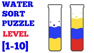 Water sort puzzle level 1 2 3 4 5 6 7 8 9 10 solution or walkthrough