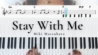 Stay with Me 真夜中のドア - Miki Matsubara 松原みき | Piano Tutorial (EASY) | WITH Music Sheet | JCMS