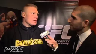 official ufc 141  interview Brock lesnar pissed off ariel helwani