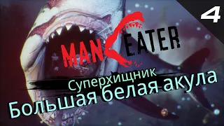 MANEATER ПРОХОЖДЕНИЕ - ЧАСТЬ 4: СУПЕРХИЩНИК БОЛЬШАЯ БЕЛАЯ АКУЛА! АКУЛА-ЛЮДОЕД! КРОВЬ И ХАОС!