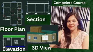 Compelete Autocad Floor Plan/ Elevation/ Section/ 3D Course | For CIVIL, ARCHITECTURE | Tutorial