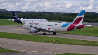 Eurowings A320-214 D-AEWK nice close up taxiing,& take off heading to Cologne.#aviation