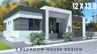 Beautifully Designed 3 Bedroom House Design With Floor Plan | Simple House Design_12x13.9m