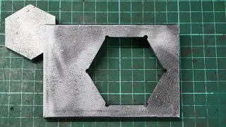 Milling a hexagonal hole in steel plate