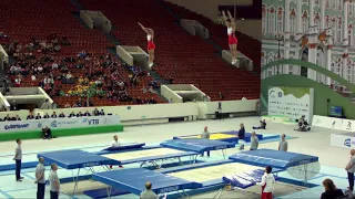 Japan 1 (JPN) M - 2018 Trampoline Worlds, St. Petersburg (RUS) - Qualification Synchro R2