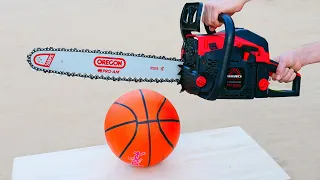 Experiment: Chainsaw vs Basketball