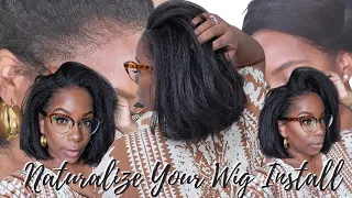 SWANGIN' Wrap! How I NATURALIZE My Wig Install Textured Hair HD Lace Kinky Straight Bob OMGHerHair
