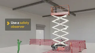 Overhead crush and electrocution hazards when using scissor lifts