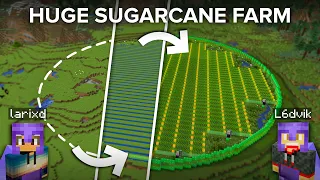 Making a Bigger Than Ever Needed Sugarcane Farm in Minecraft