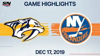 NHL Highlights | Predators vs Islanders – Dec. 17, 2019