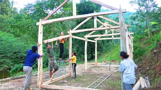 Building New Wooden House: BUILDING LOG CABIN (FULL BUILD). Build Dream House For Ut's