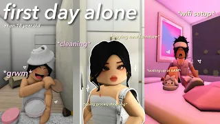 first day living alone at 18 | Moving ep.2 | Bloxburg Family Roleplay | w/voices