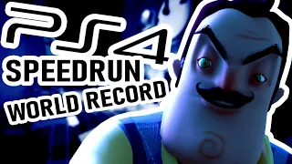Hello Neighbor PS4 Speedrun Any% WORLD RECORD! (without loads)