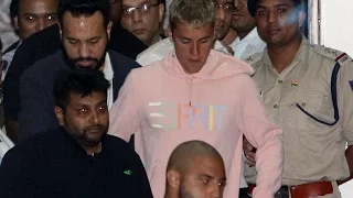 Justin Bieber arriving at the Mumbai Airport