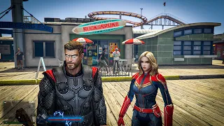 Thor vs Captain Marvel - GTA 5 Thor mod - CocoBibu