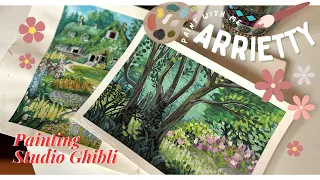 HOW TO PAINT Studio Ghibli ARRIETTY with HIMI Gouache (BEGINNER/EASY) | Paint With Me (part 1)