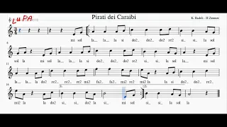 Pirati dei Caraibi - Flauto dolce -  Spartito - Note - Instrumental - Karaoke - Canto - Musica