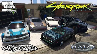 GTA 5 - Stealing Famous Games Cars with Franklin! (Real Life Cars #25)