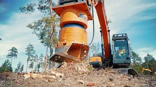 World's Amazing Stump Removal Excavator At Another Level,  Fastest Wood Chipper Machines in Action