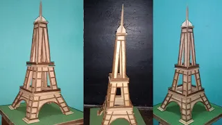 how to making Eiffel TOWER//wooden eiffel tower making