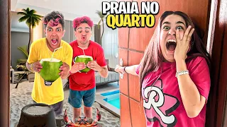 TRANSFORMAMOS O QUARTO DA EMILLY EM UMA PRAIA *ela surtou ?