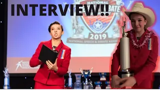 Ella Schnake INTERVIEW "Debate Like a Girl" - Program Oral Interpretation Champion - Nationals 2019