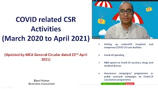 COVID related CSR Activities-makeshift hospitals, COVID-19 care facilities. Covid-19 spending  etc.