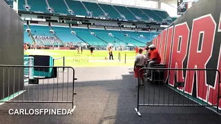 Tunnel walk to Hard Rock Stadium field Miami vs Michigan State