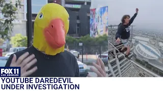 YouTuber daredevil wears mask after stunt over downtown LA, Crypto.com Arena
