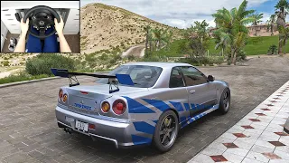 Nissan Skyline R34 (Paul Walker)  - Forza Horizon 5 (Steering Wheel + Shifter) Gameplay