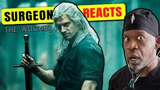 Surgeon Reacts to The Witcher Blaviken Market Fight Scene | Dr Chris Raynor