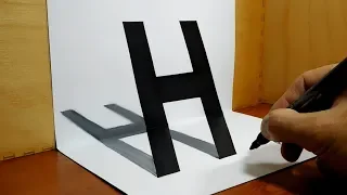 How to Draw Letter H 3D Trick Art 3D Drawing