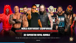 WWE 2K24 World Heavyweight Championship Royal Rumble Match - 30 Man Royal Rumble Full Match Gameplay