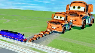 Big & Small Tow Mater vs Choo-Choo Thomas the Tank Engine Train | BeamNG.Drive