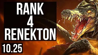 RENEKTON vs FIORA (TOP) | Rank 4 Renekton, 6/2/6, Rank 20 | NA Challenger | v10.25