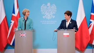 Konferencja prasowa premier Beaty Szydło i premier Wielkiej Brytanii Theresy May