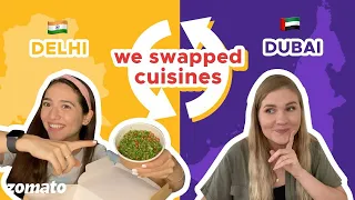24 Hr Food Challenge Diet Swap - Zomato Dubai Vs Zomato India | Endija 🆚 Sahiba Bali Cuisine Swap
