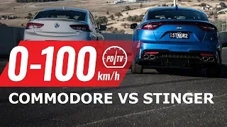 2018 Holden Commodore VXR vs Kia Stinger 330i: 0-100km/h & engine sound