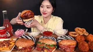 SUB)육즙가득 수제버거 먹방!🍔 아보카도버거 트러플 베이컨치즈버거에 맥앤치즈볼까지 햄버거 리얼사운드 Handmade Burgers Mukbang Asmr