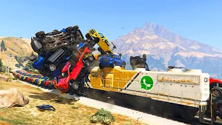 GTA 5 Train High Speed Crash Test ✅ WhatsApp Train VS 100+ VEHICLES | GTA 5 Car Explosion 💥