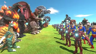 Giant Monster War - Kaiju Team VS Superhero Team - Animal Revolt Battle Simulator